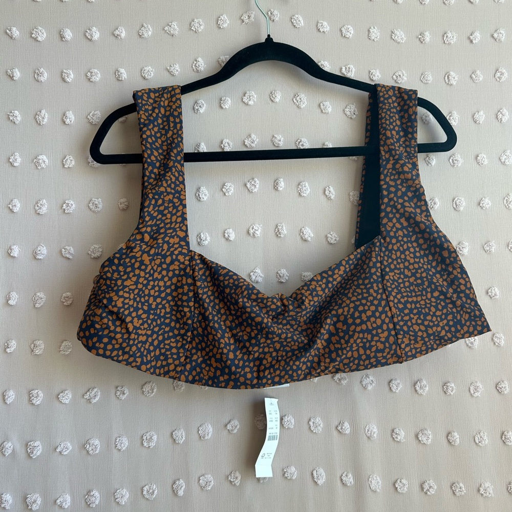 NWT J. Crew Women’s Square Neck Bikini Top Spot On Print Sz 2X